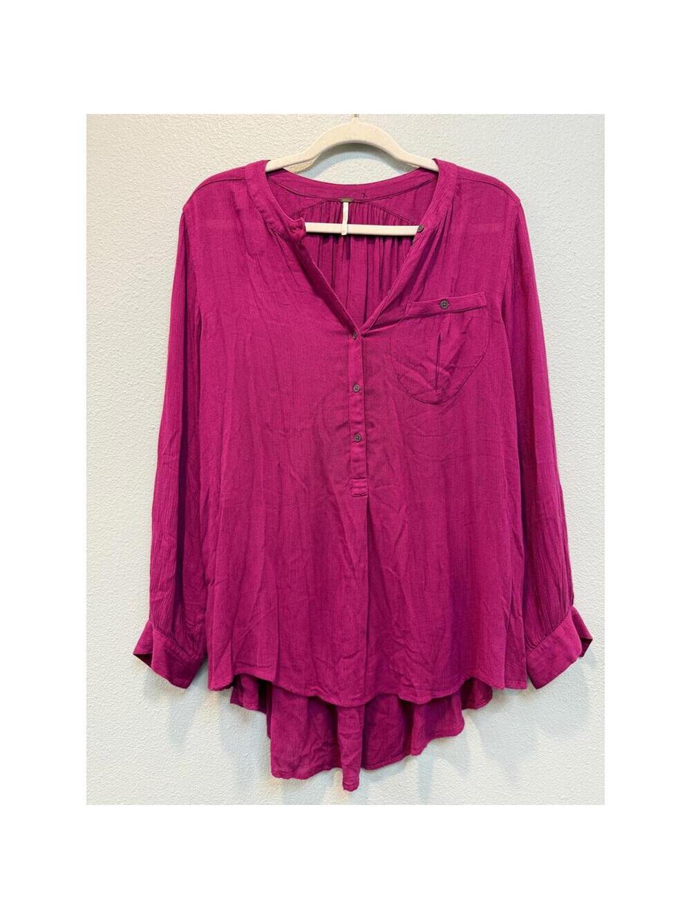Free People High-Low Button Down Tunic Top